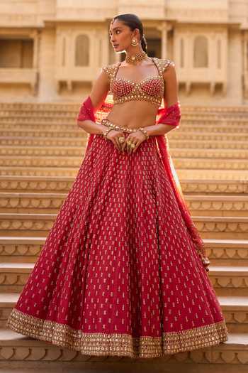 Seema Gujral Zardozi Work Bridal Lehenga Set