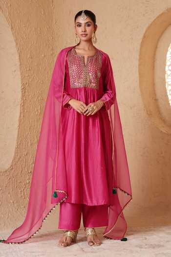 Label Niti Bothra Mehrang Embroidered Anarkali & Pant Set