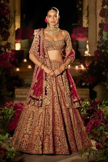 Seema Gujral Zardozi Work Bridal Lehenga Set