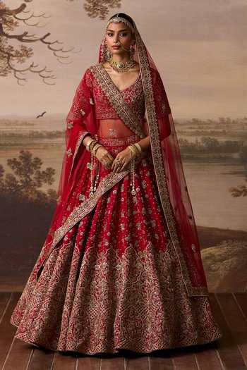 ANGAD SINGH Darshan Raw Silk Bridal Lehenga Set 