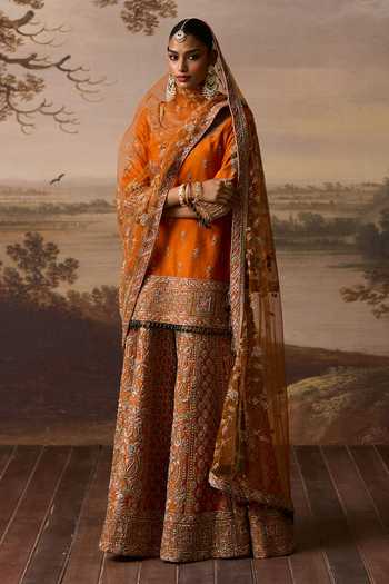 ANGAD SINGH Roshni Paisley Embroidered Kurta Sharara Set 