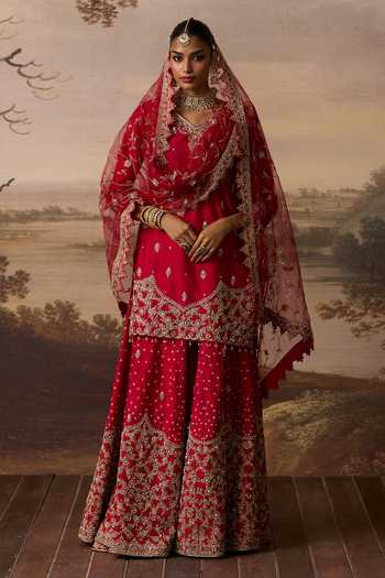 ANGAD SINGH Sukoon Embroidered Kurta Sharara Set 