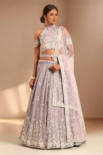 Samyukta Singhania Floral Sequin Embroidered Lehenga Set 