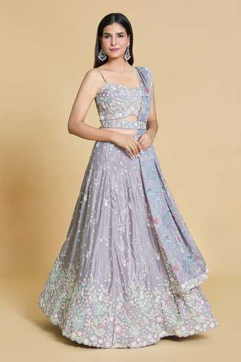 Samyukta Singhania Embroidered Mauve Lehenga Set 