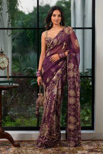 Mahima Mahajan Arisha Embroidered Saree With Blouse 