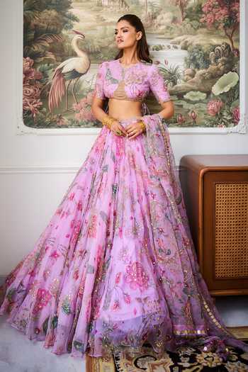 Mahima Mahajan Olina Floral Embroidered Lehenga Set 