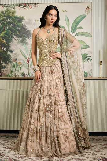 Mahima Mahajan Saina Embroidered Corset Lehenga Set 