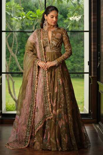 Mahima Mahajan Sneha Floral Print Anarkali With Dupatta 