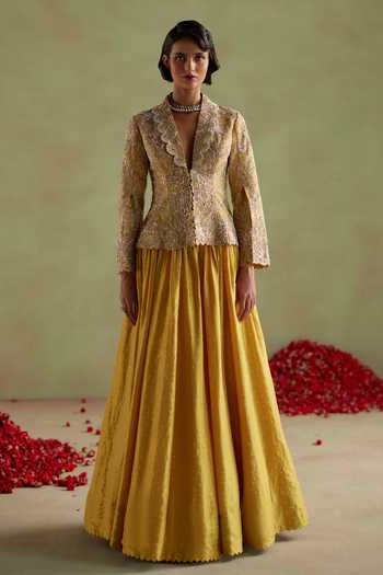 Mrunalini Rao Kamala Embroidered Jacket & Skirt Set 