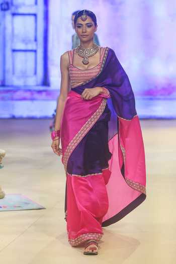 Punit Balana Salma Embroidered Saree With Blouse 