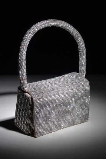 Ozel Dazzle Crystal Embellished Flap Bag 