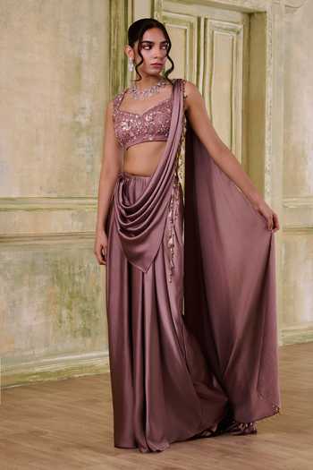 Muditaa By Urmila Intezaar Pre-Draped Saree & Embroidered Blouse 