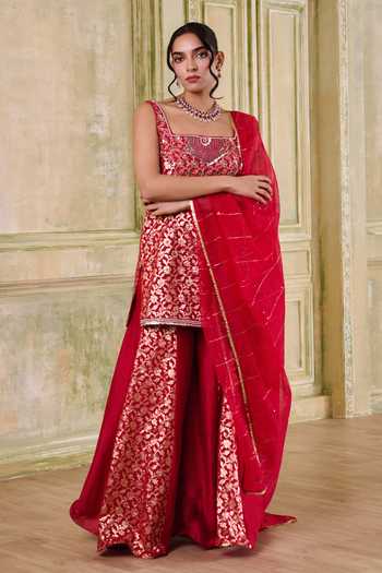 Muditaa By Urmila Prakriti Embroidered Kurta Sharara Set 