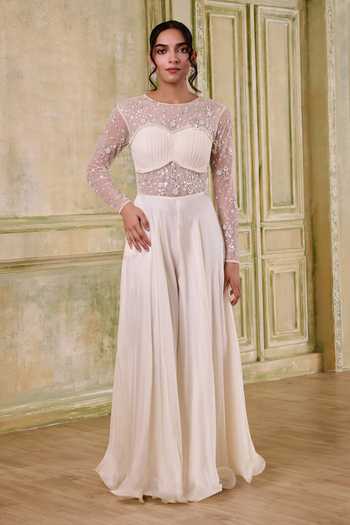 Muditaa By Urmila Mogra Floral Hand Embroidered Jumpsuit 