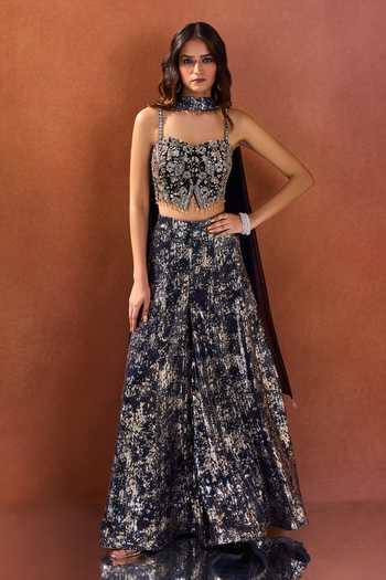 Samyukta Singhania Embroidered Blouse Palazzo Set