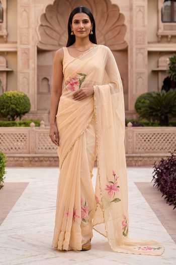 Samyukta Singhania Lily Handpainted Sequined Saree With Blouse