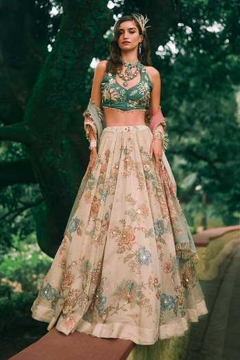 Paulmi And Harsh Bea Flower Print Lehenga Set 