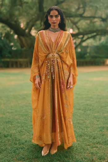 Paulmi And Harsh Elin Floral Print Kaftan 