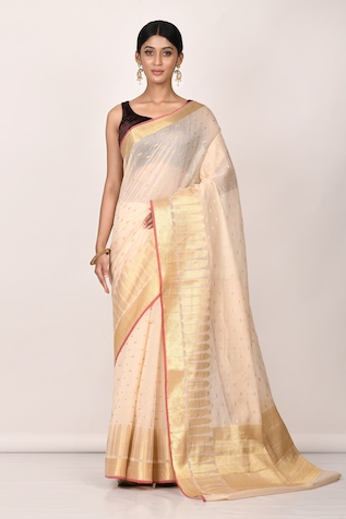 Aryavir Malhotra Banarasi Cotton Silk Woven Saree