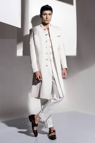 Pleated Sherwani Set 