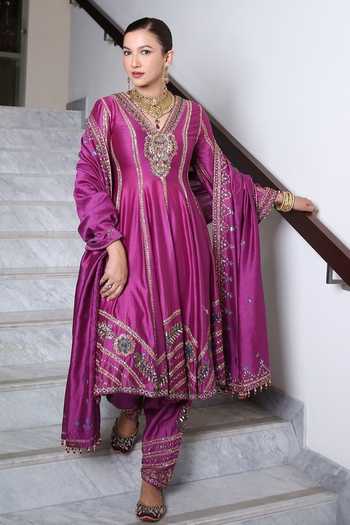 Irrau By Samir Mantri Silk Chanderi Embroidered Anarkali Salwar Set 