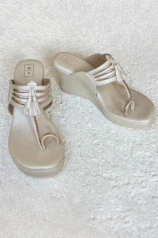 Deepika Tassel Detail Kolhapuri Wedges 