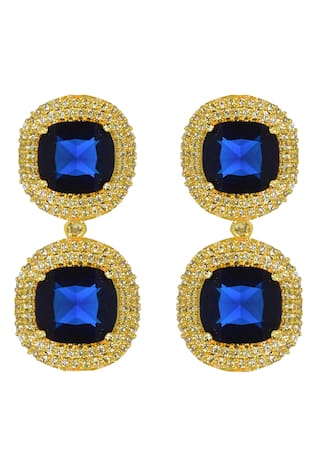 Tiered Stone Studded Drop Earrings 