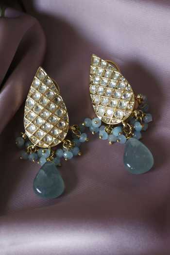 Do Taara Drop Shaped Kundan Earrings 