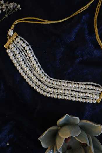 Do Taara Delicate Pearl Choker Necklace 