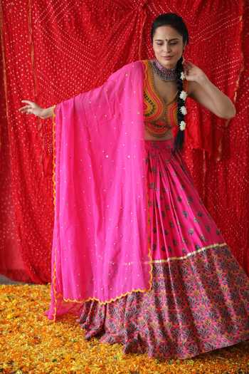 Shachi Sood Floral Print Lehenga Set 