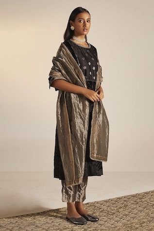 Shorshe Clothing Paisley Hand Block Print Dupatta