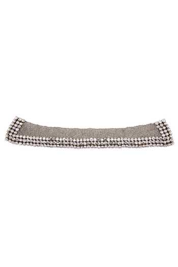 Shehlaa Khan Silver Crystal Studded Tulle Choker 