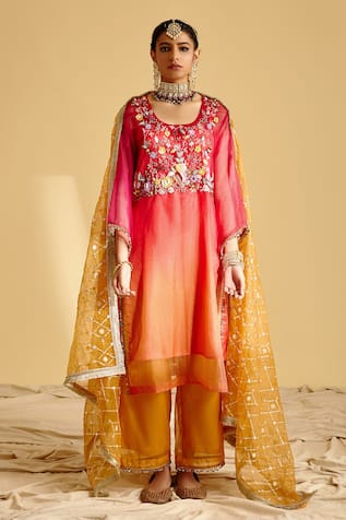 Organza Embroidered Kurta Set 