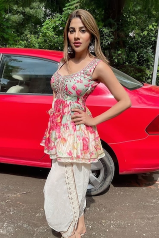 Gopi Vaid Peplum Tunic & Dhoti Pant Set