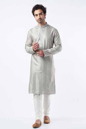 Kasbah Silk Sequin Embroidered Kurta Set 