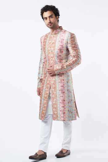 Kasbah Chanderi Embroidered Sherwani Set 
