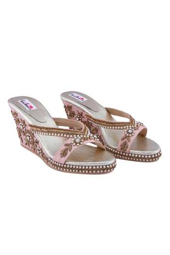 Fuchsia by aashaka mehta Embellished Pink Wedges 
