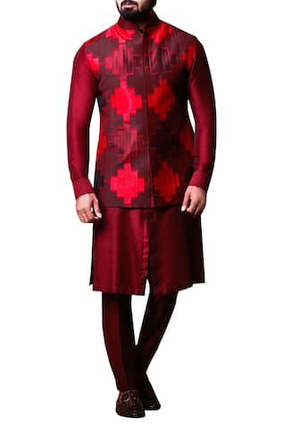 Patchwork Bundi & Slit Kurta Set 