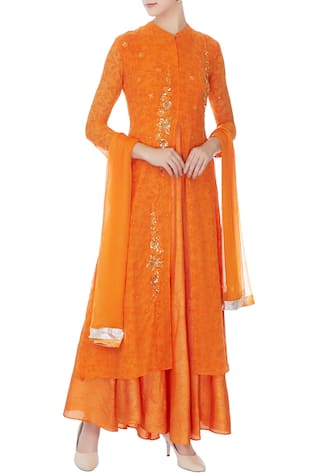Embroidered kurta with dupatta 