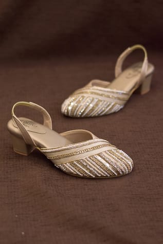 Buy ZaHu women heels sandals stylish party wear casual latest beige cream  block heel ladies footwear Online at Best Prices in India - JioMart.