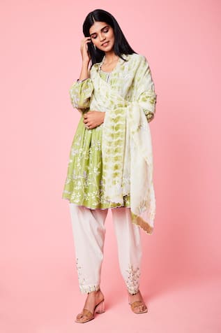 Resham & Parsi Work Short Anarkali Set 
