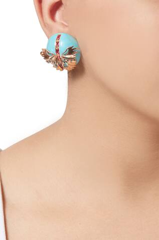 Papilio Button Stud Earrings