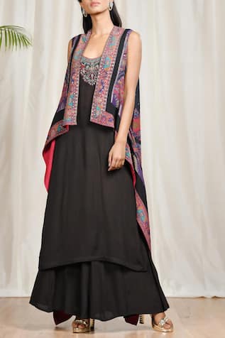 Printed Cape Palazzo Set 