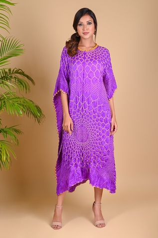Dyelogue Gajji Silk Bandhani Dress