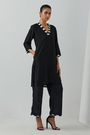The Indian Cause Chanderi Short Kurta With Palazzo 