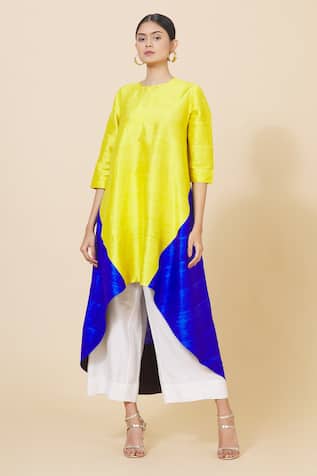 Buy Label Mansi Nagdev Purple Maryam Chanderi A-line Kurta Set Online | Aza  Fashions | A line kurta, Designer dresses casual, Kurta neck design
