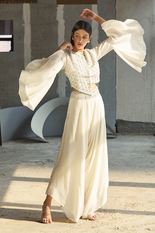 Ariyana Couture Silk Jacket & Pant Set
