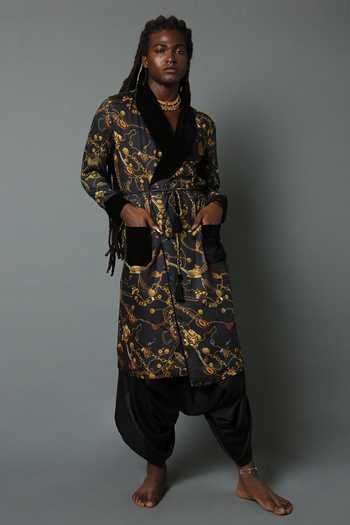 House Of Three Vira Jewel Print Robe 