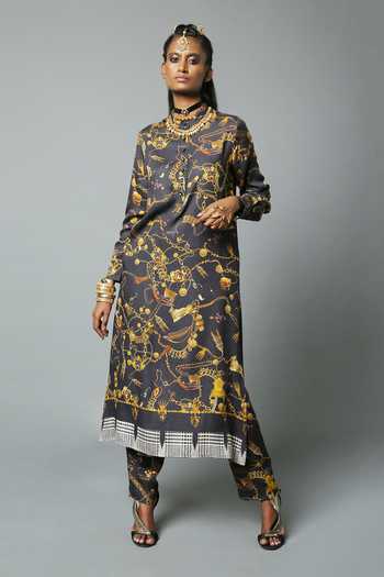 House Of Three Dravidian Jewel Print Kurta Set 
