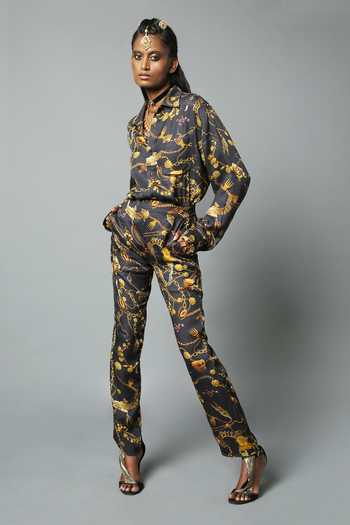 House Of Three Dravidian Jewel Print Trouser 
